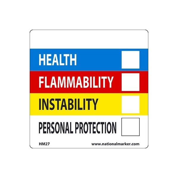 Nmc Write On Color Bar Right-To-Know Label, Material: Pressure Sensitive Vinyl HM27ALV - main